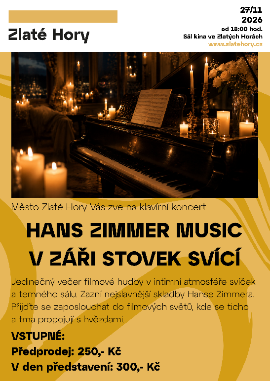KLAVÍRNÍ KONCERT V ZÁŘI STOVEK SVÍCÍ - HANS ZIMMER MUSIC